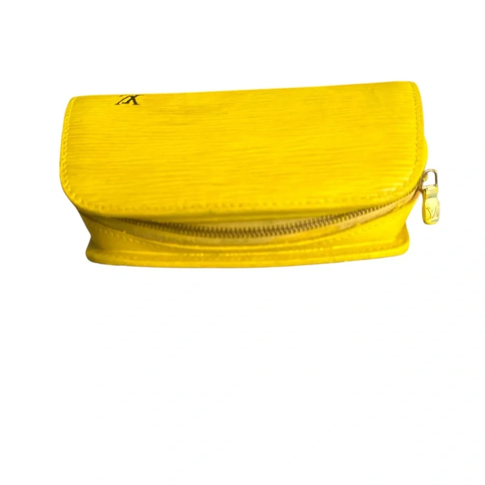 Vintage LOUIS VUITTON Epi Dauphine PM Pouch Yellow-READ